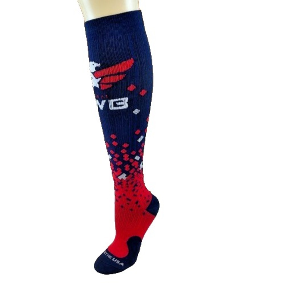 3 pack NWOT Team Red White Blue Knee High OTC Compression Socks S/M